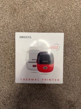 Red Thermal Printer S002 - Compact Portable Label Printer